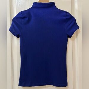 Madewell Cotton Blend Blue Mockneck Tee Women’s XS